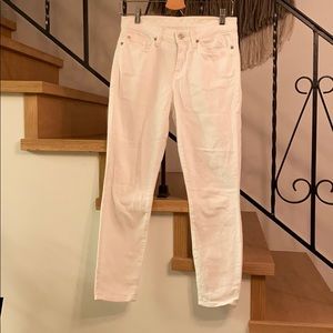 7 for all mankind skinny jeans white 25